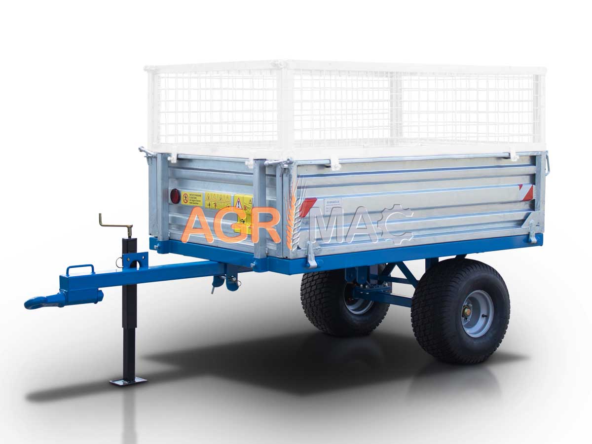 Τρείλερ για τρακτέρ με μηχανική ανατροπή 1000kg και γαλβανιζέ παραπέτα MT1000-M