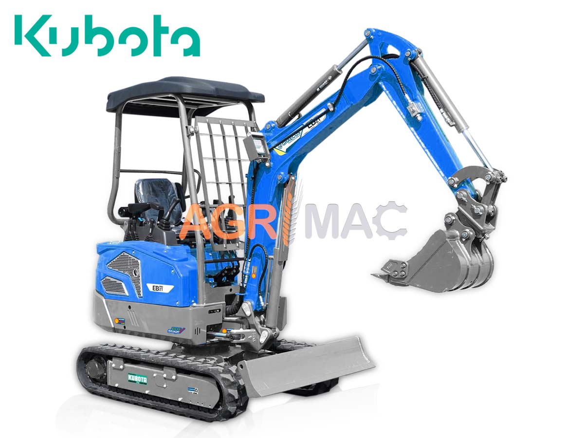 Μίνι τσαπάκι 2.1T, Kubota Diesel, με περιστροφή στην μπούμα, πτυσσόμενες ερπύστριες, πλαϊνούς μοχλούς χειρισμού και γραμμή σφύρας EB21-PRO